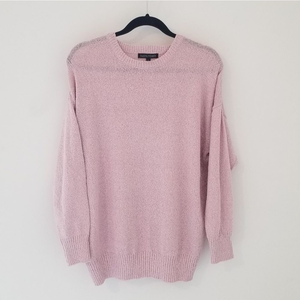 Eileen Fisher Pink Blush Crewneck Pullover Sweater